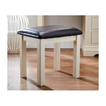 Oak04 : Ghế Đôn Gỗ Sồi Mặt Nệm - Da Pu Đen